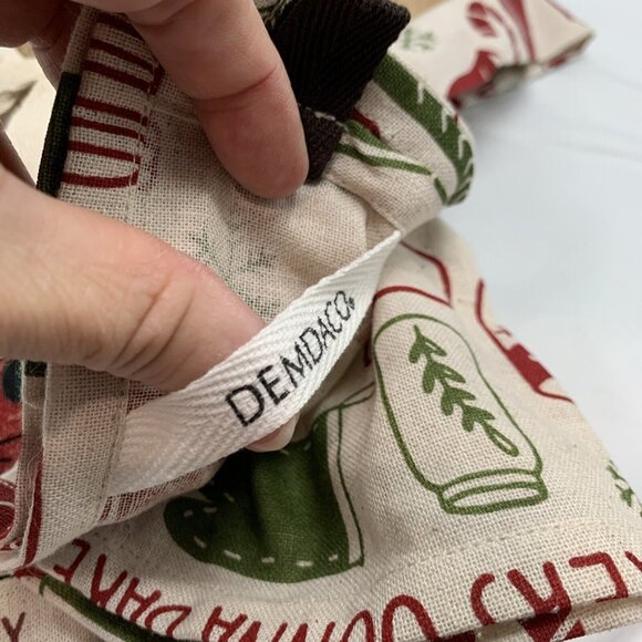 2 Sets Demdaco Holiday Wooden Spoon Bar Towel Red Green Christmas Howl-idays Dog - Picture 15 of 15